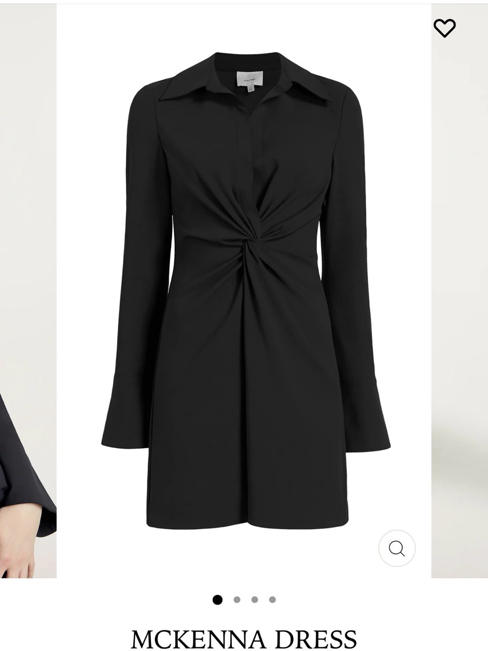 cinq a sept Black Twist-Knot Long-Sleeve Dress